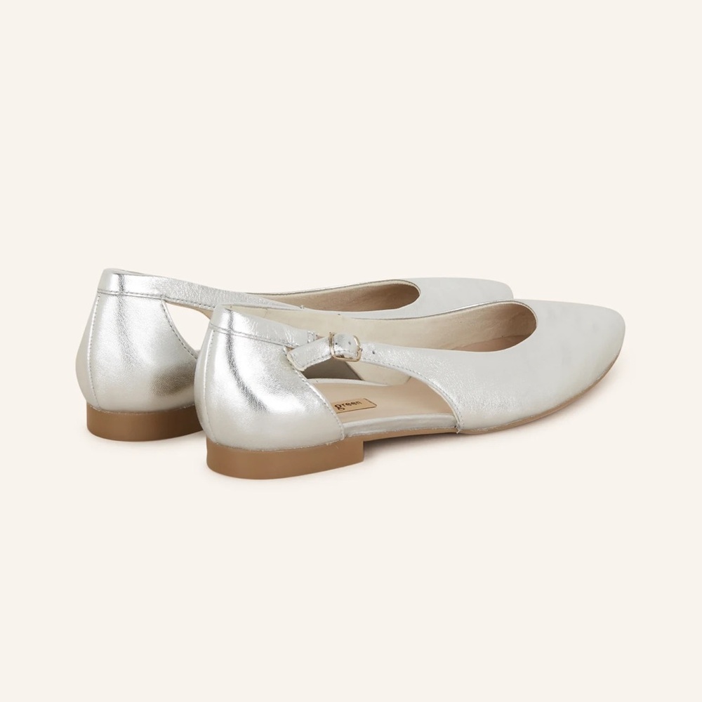NWOT Paul Green Super Soft Silver Leather Ballet flats Size 9.5 - Picture 3 of 10